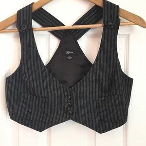 Guess Pinstripe Short Vest